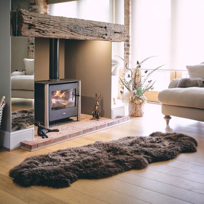 Dark Brown Double Longwool Sheepskin Rug Dark Brown Double Longwool Sheepskin Rug