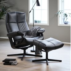 David Small Chair Cross Base with Footstool David Small Chair Cross Base with Footstool