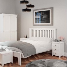 Henley White 3 Drawer Bedside Table Henley White 3 Drawer Bedside Table
