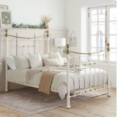 Bronte Double 135cm Metal Bed Cream Bronte Double 135cm Metal Bed Cream