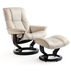 Stressless Mayfair Small Chair with Footstool - Classic Base Stressless Mayfair Small Chair with Footstool - Classic Base