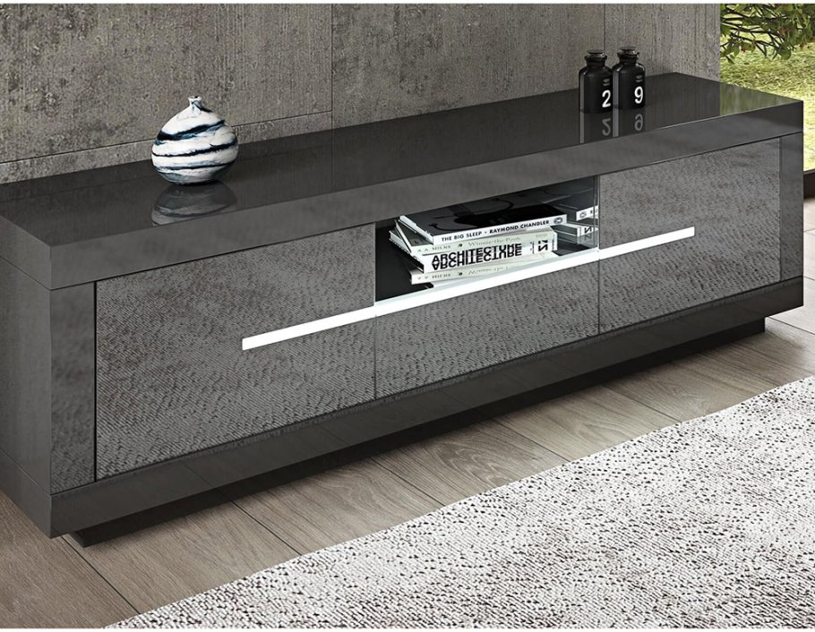 Led high deals gloss tv unit